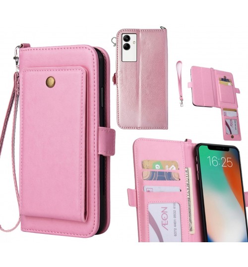 Samsung Galaxy A04 Case Retro Leather Wallet Case - Pink