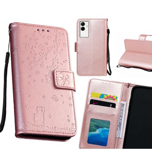 Samsung Galaxy A04 Case Embossed Wallet Leather Case - Rose Gold