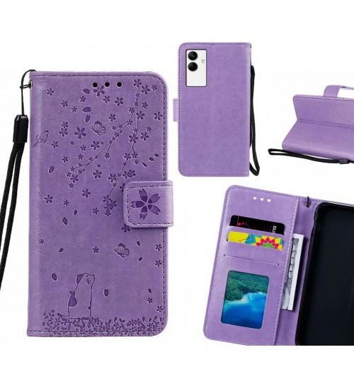 Samsung Galaxy A04 Case Embossed Wallet Leather Case - Purple