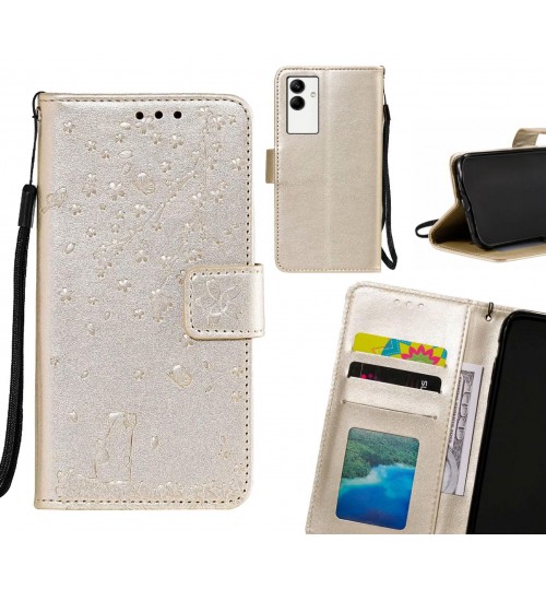 Samsung Galaxy A04 Case Embossed Wallet Leather Case - Gold