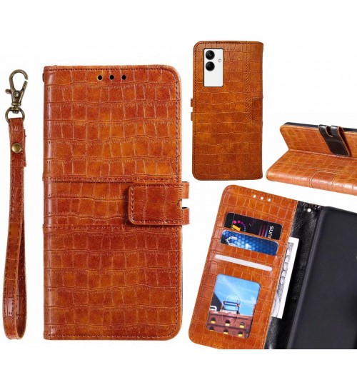 Samsung Galaxy A04 Case Croco Wallet Leather Case - Brown