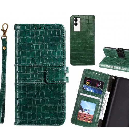 Samsung Galaxy A04 Case Croco Wallet Leather Case - Green