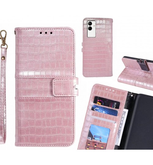 Samsung Galaxy A04 Case Croco Wallet Leather Case - Pink