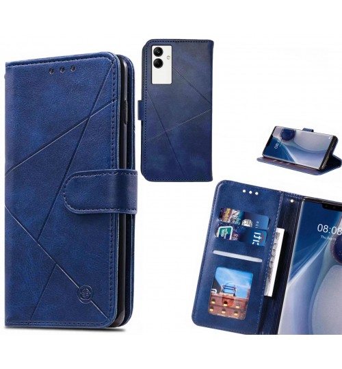 Samsung Galaxy A04 Case Fine Leather Wallet Case - Blue