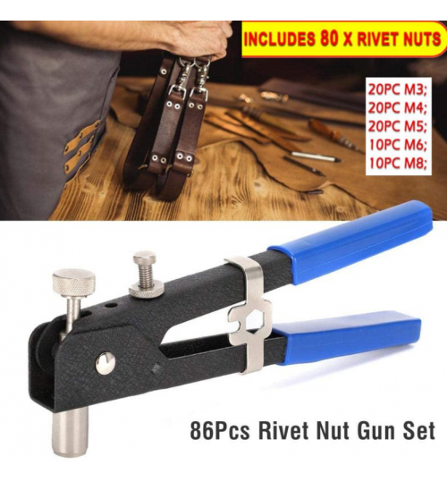 86pcs Rivet Nut Rivnut Tool Kit
