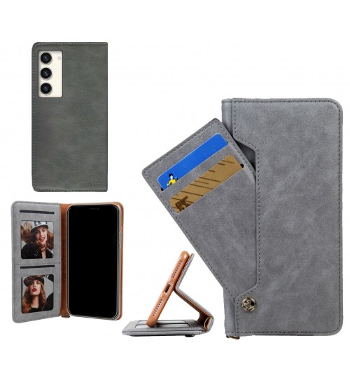 Samsung Galaxy S23 Plus case slim leather wallet case 4 cards 2 ID magnet