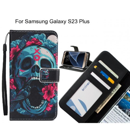 Samsung Galaxy S23 Plus case 3 card leather wallet case printed ID