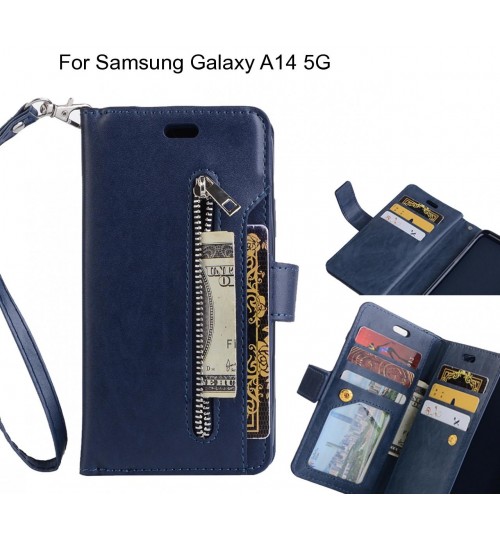 Samsung Galaxy A14 5G case 10 cards slots wallet leather case with zip