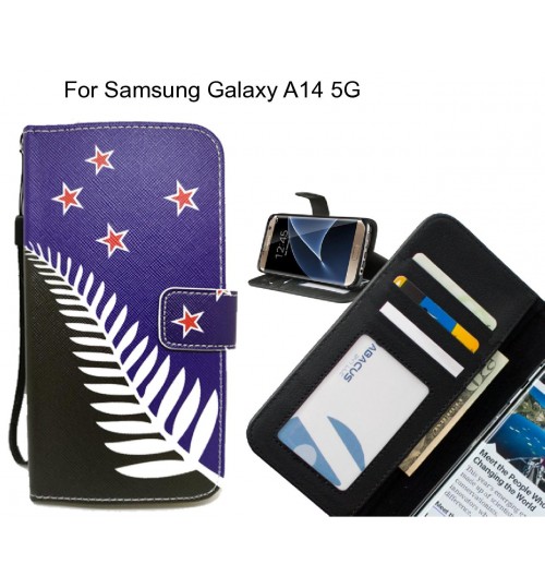 Samsung Galaxy A14 5G case 3 card leather wallet case printed ID