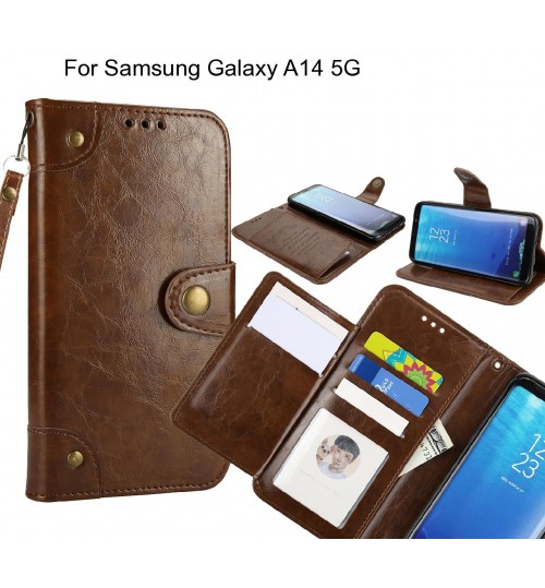 Samsung Galaxy A14 5G  case executive multi card wallet leather case