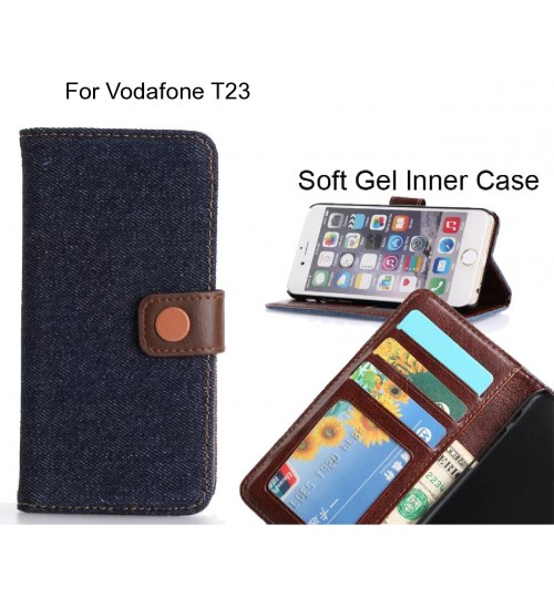 Vodafone T23  case ultra slim retro jeans wallet case