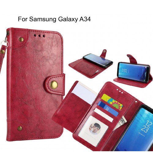 Samsung Galaxy A34  case executive multi card wallet leather case