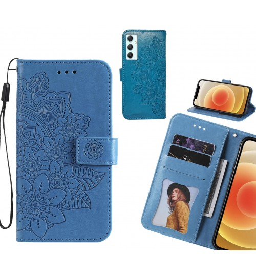 Samsung Galaxy A34 Case Embossed Floral Leather Wallet case