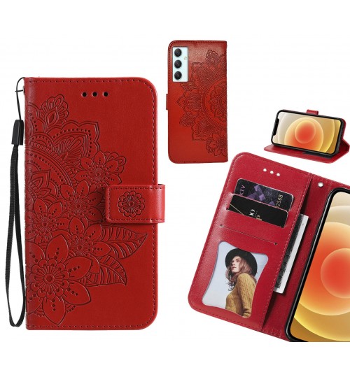 Samsung Galaxy A34 Case Embossed Floral Leather Wallet case