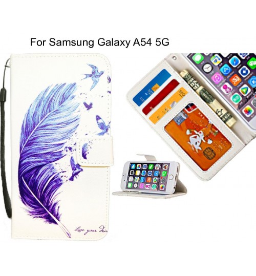 Samsung Galaxy A54 5G case 3 card leather wallet case printed ID