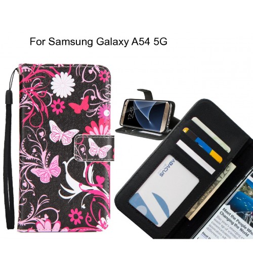 Samsung Galaxy A54 5G case 3 card leather wallet case printed ID