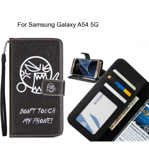 Samsung Galaxy A54 5G case 3 card leather wallet case printed ID