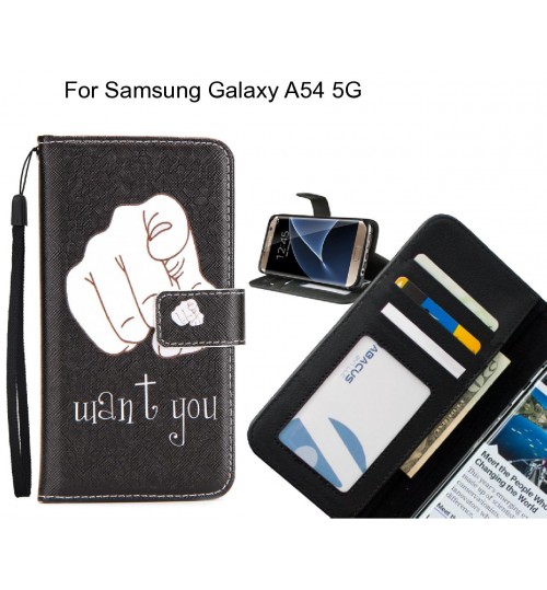 Samsung Galaxy A54 5G case 3 card leather wallet case printed ID