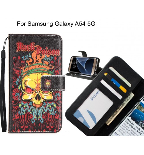 Samsung Galaxy A54 5G case 3 card leather wallet case printed ID