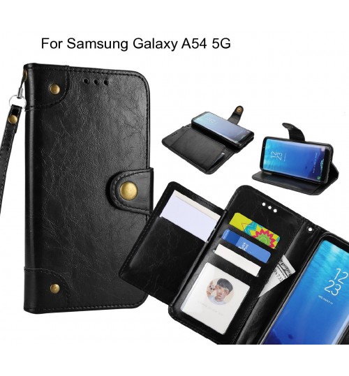 Samsung Galaxy A54 5g  Case Executive Multi Card Wallet Leather Case - Black