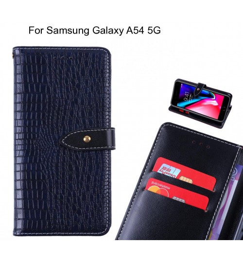 Samsung Galaxy A54 5G case croco pattern leather wallet case