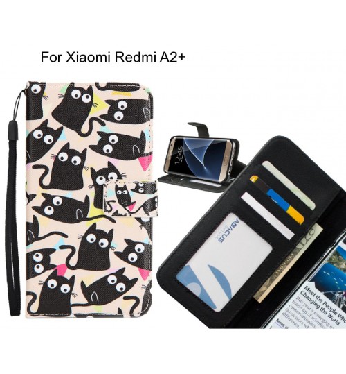 Xiaomi Redmi A2+ case 3 card leather wallet case printed ID