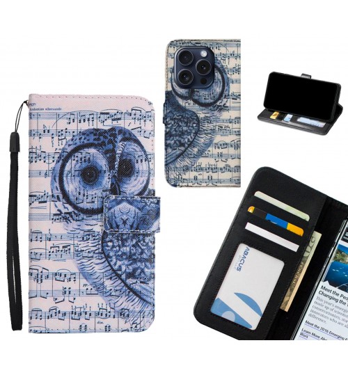 iPhone 15 Pro case 3 card leather wallet case printed ID