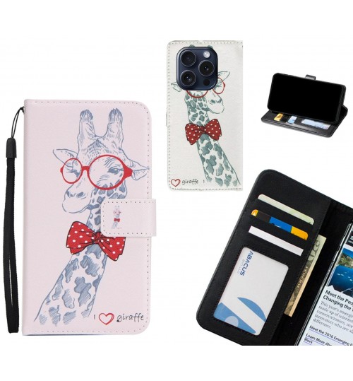 iPhone 15 Pro case 3 card leather wallet case printed ID