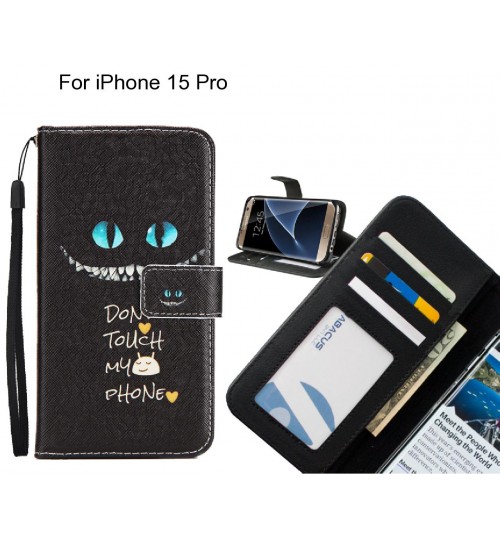 iPhone 15 Pro case 3 card leather wallet case printed ID