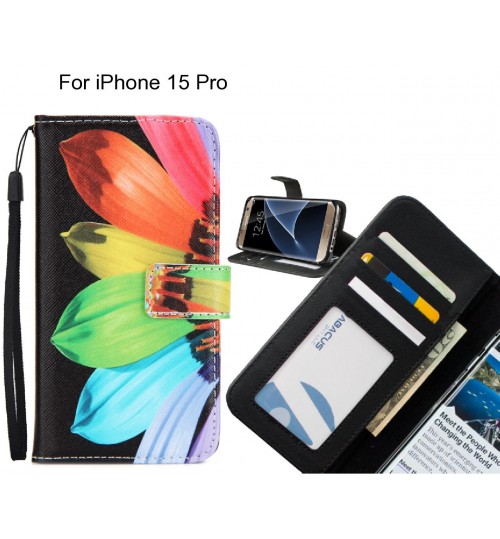 iPhone 15 Pro case 3 card leather wallet case printed ID