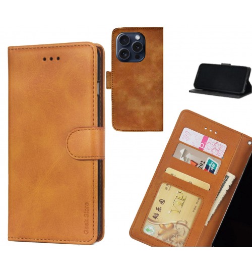 iPhone 15 Pro case executive leather wallet case