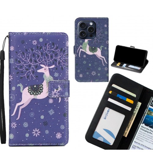 iPhone 15 Pro case 3 card leather wallet case printed ID