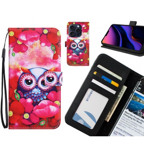 iPhone 15 Pro case 3 card leather wallet case printed ID