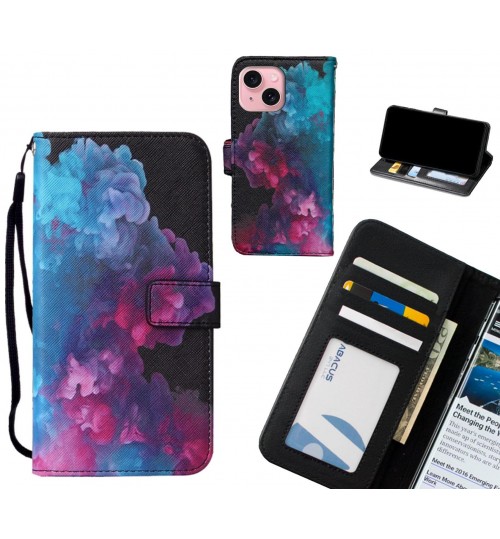 iPhone 15 Plus case leather wallet case printed ID