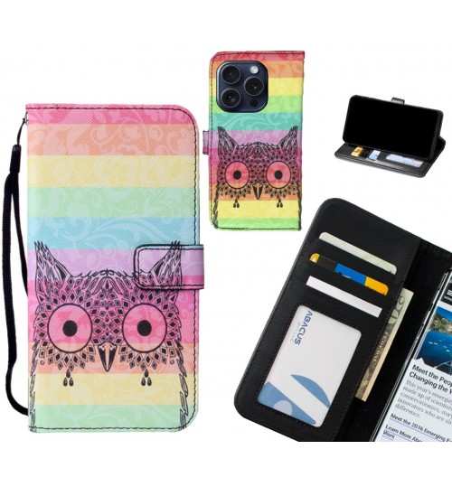 iPhone 15 Pro case leather wallet case printed ID