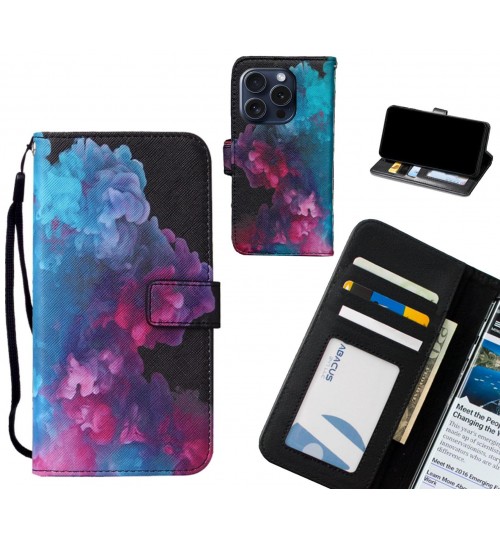 iPhone 15 Pro case leather wallet case printed ID