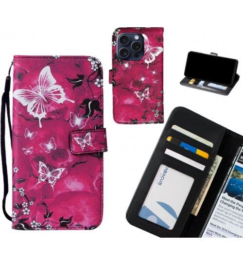 iPhone 15 Pro case leather wallet case printed ID