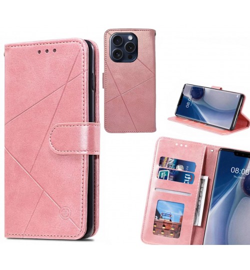 iPhone 15 Pro Case Fine Leather Wallet Case