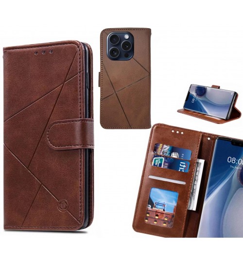 iPhone 15 Pro Case Fine Leather Wallet Case