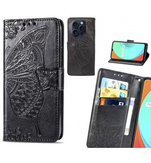 iPhone 15 Pro case Embossed Butterfly Wallet Leather Case