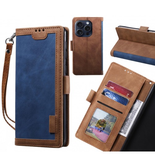 iPhone 15 Pro Case Wallet Denim Leather Case Cover