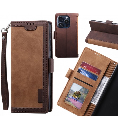 iPhone 15 Pro Case Wallet Denim Leather Case Cover