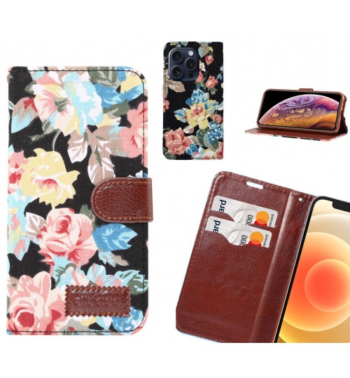 iPhone 15 Pro Case Floral Prints Wallet Case