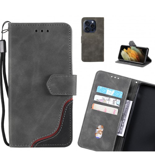 iPhone 15 Pro Case Wallet Denim Leather Case