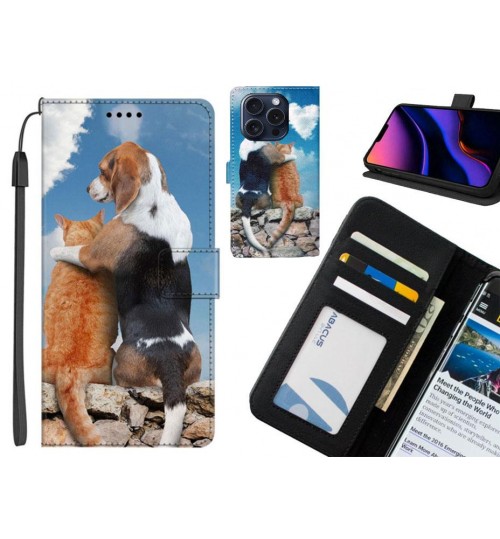 iPhone 15 Pro case leather wallet case printed ID