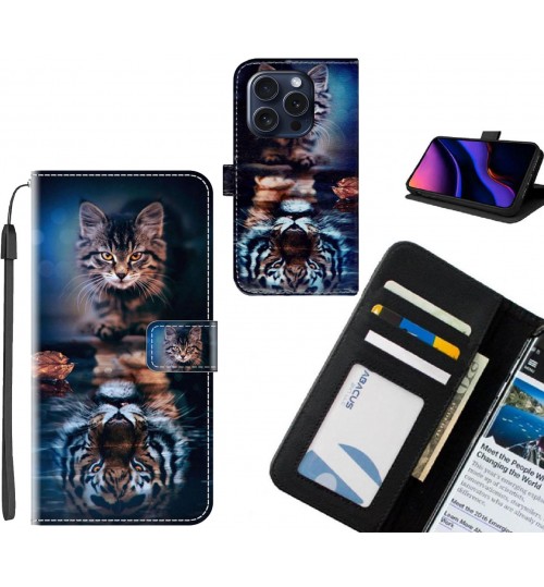 iPhone 15 Pro case leather wallet case printed ID