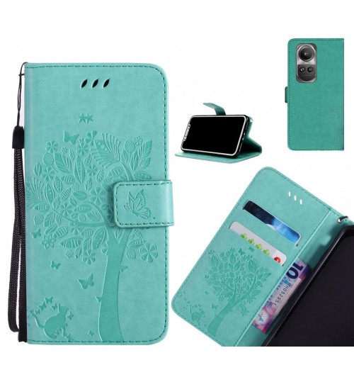 Oppo Reno 10 case leather wallet case embossed pattern