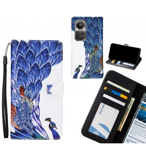 Oppo Reno 10 case 3 card leather wallet case printed ID