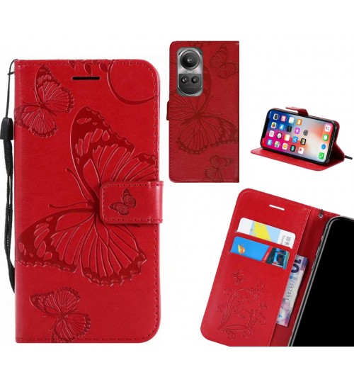 Oppo Reno 10 case Embossed Butterfly Wallet Leather Case