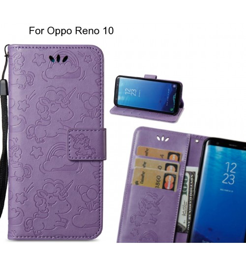 Oppo Reno 10  Case Leather Wallet case embossed unicon pattern